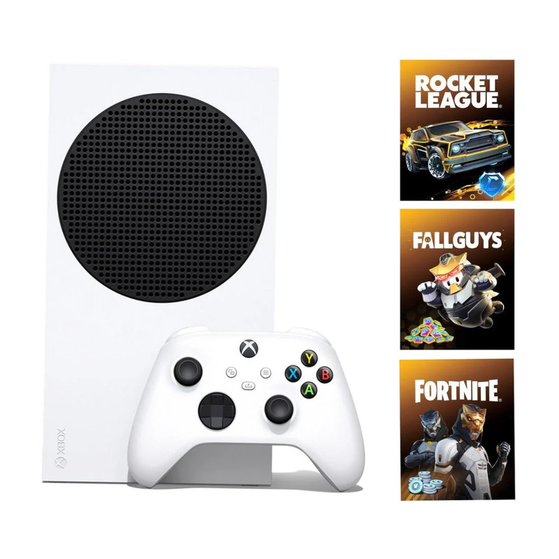 Microsoft Xbox Series S Gaming Console 512GB with 3 Games - White - جهاز ألعاب